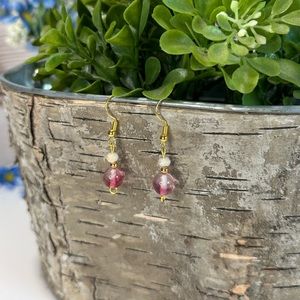Homemade Pink Pearl Earrings